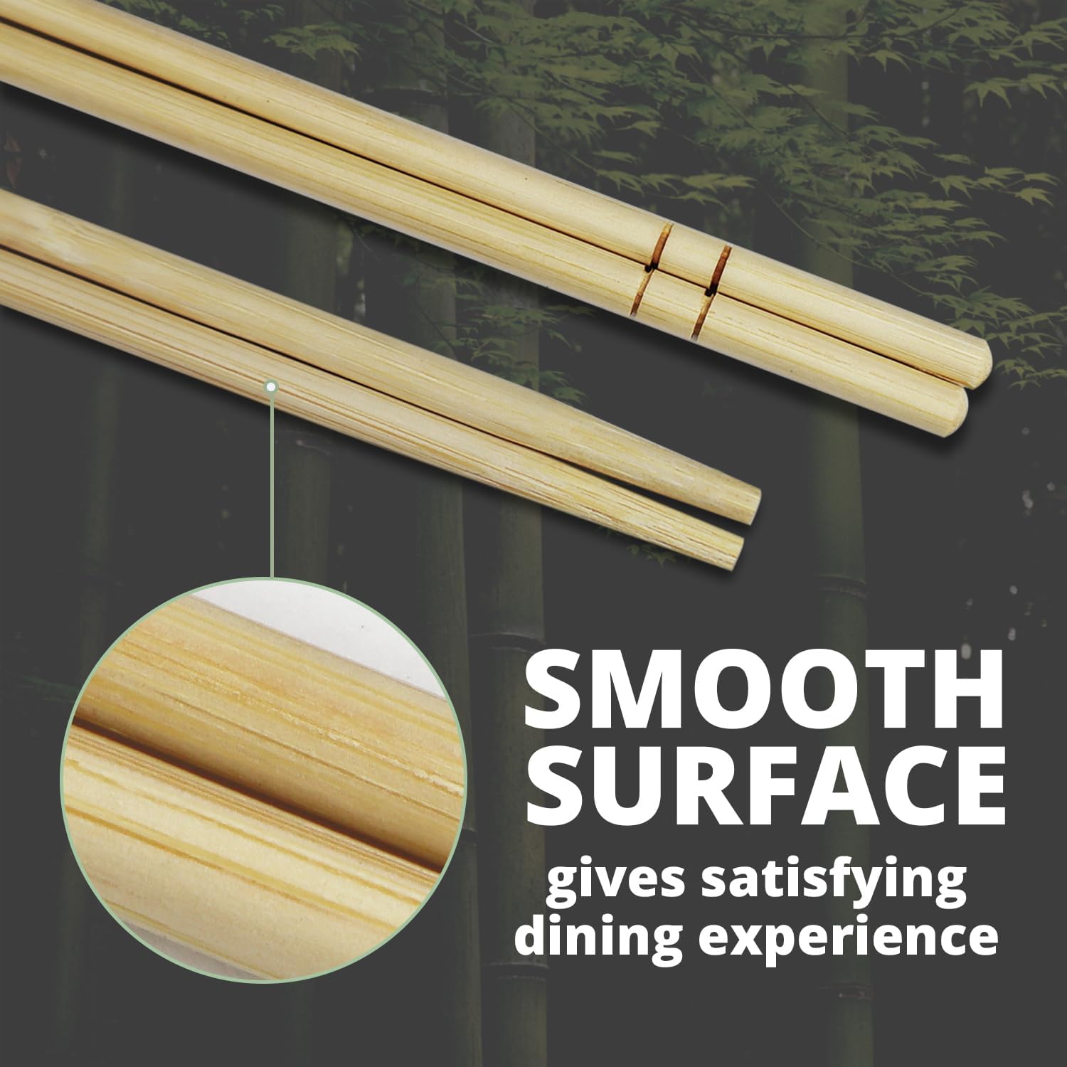 Klex Premium Disposable Bamboo Round Chopsticks 9 Inches - Individually Wrapped with Red Sleeves, Eco-Friendly Chopstick for Asian Restaurants, 2000 Pairs