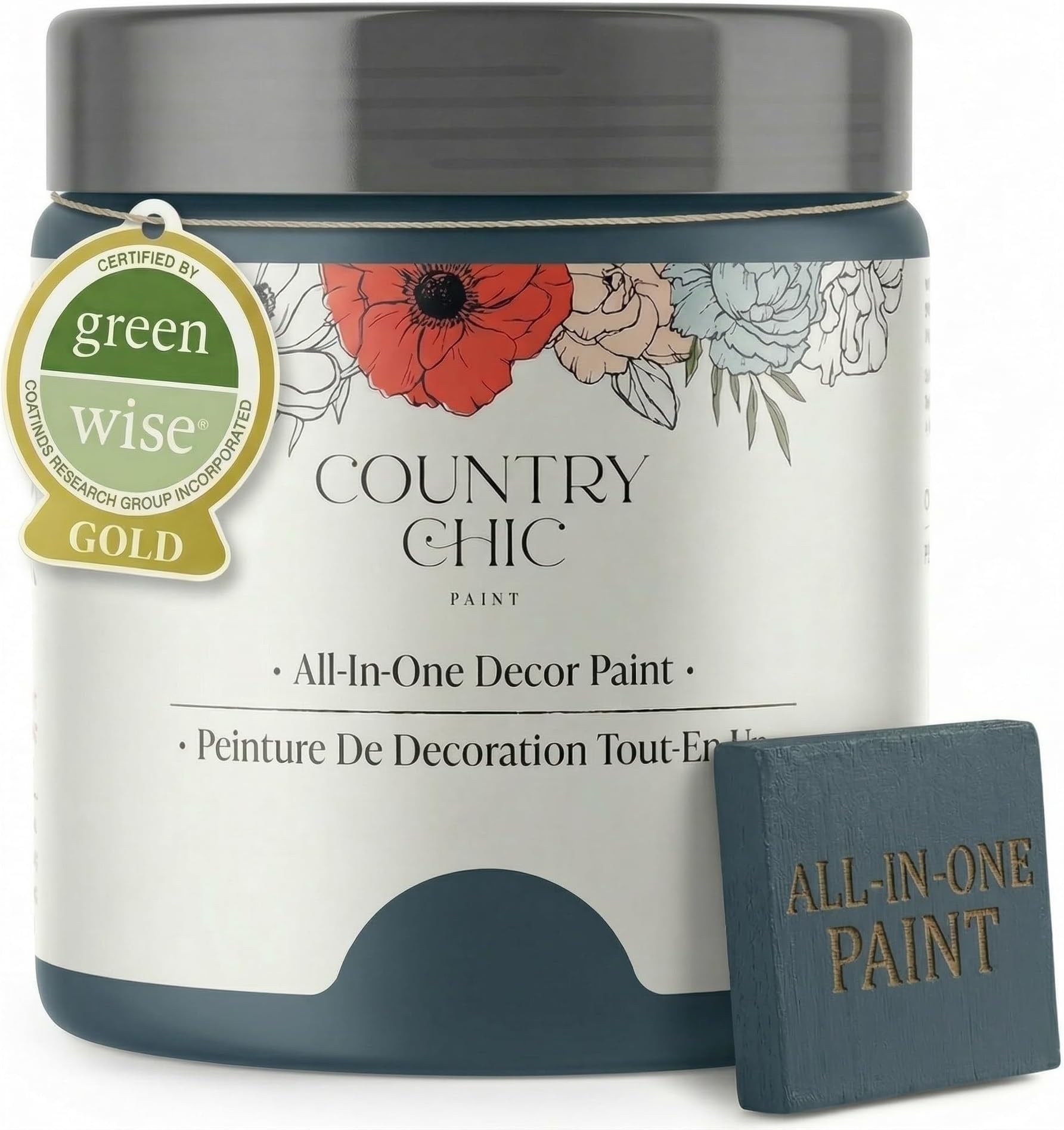 Country Chic Paint Chalk Style - for Furniture, Home Decor, Crafts - Eco-Friendly - All-in-One - No Wax Needed (Pint (16 oz), Starstruck)