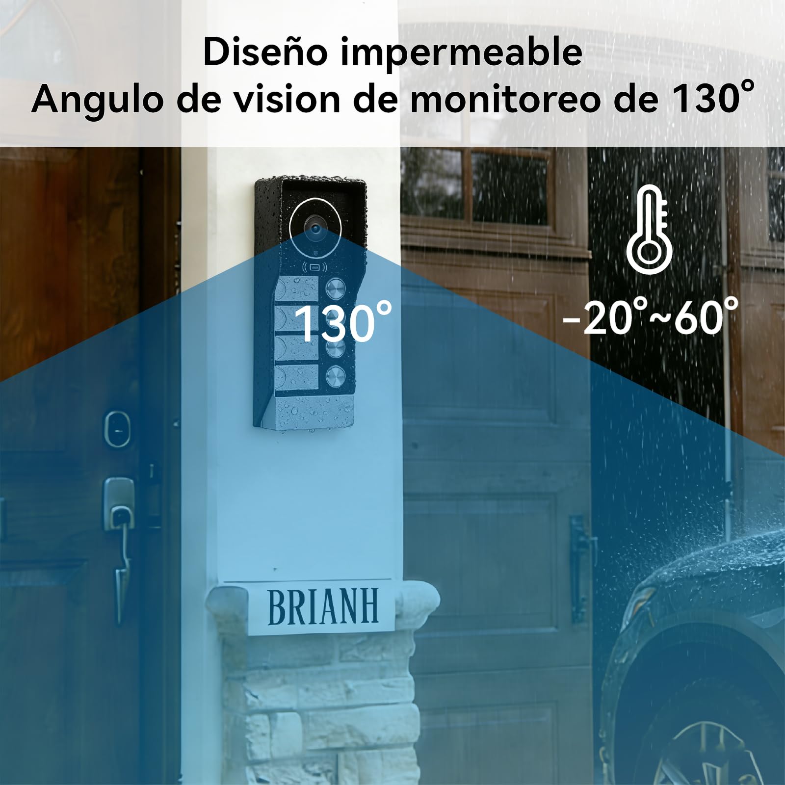 Videoportero WiFi 2 Hilos, Timbre Video Sistema Intercomunicador, Videoporteros Táctil 7",Timbre Metálico con Cámara,detección de Movimiento Humano, Kit para 4 familias