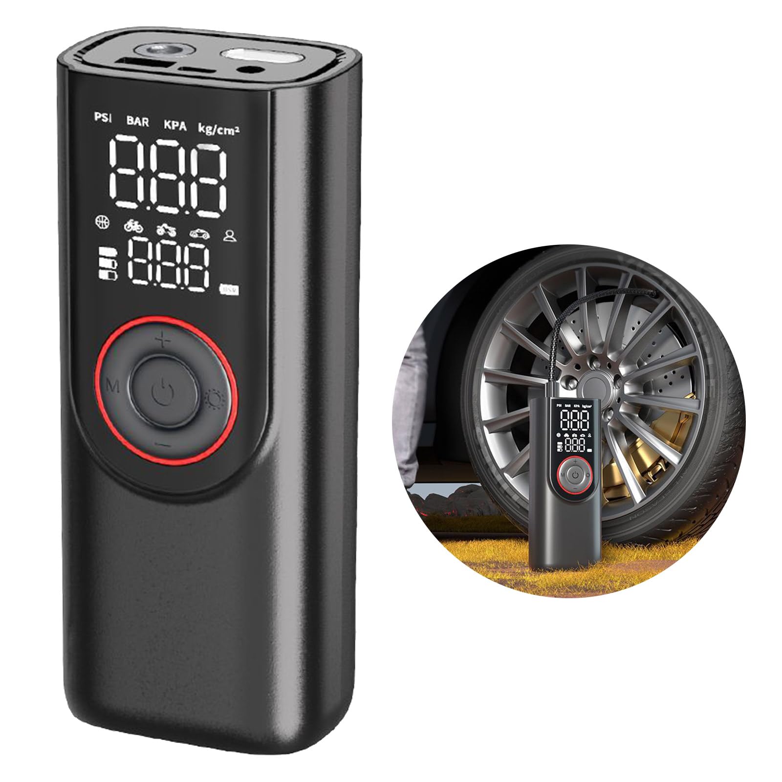 DIMITU Tire Inflator Portable Air Compressor 12V Cordless Car Tire Pumps Rechargeable Battery Powered Air Compressor