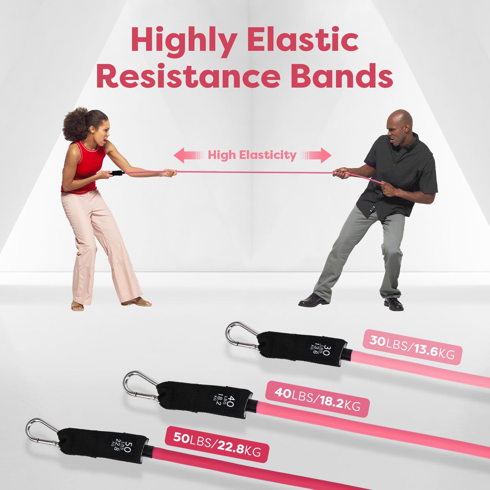 Barra de Pilates, Niest Barra Pilates Hecha de Hierro con 6 Bandas de Resistencia de Tubo de Látex Natural(30-240lbs), Gomas Elasticas Musculacion para Gimnasio En Casa, Navidad