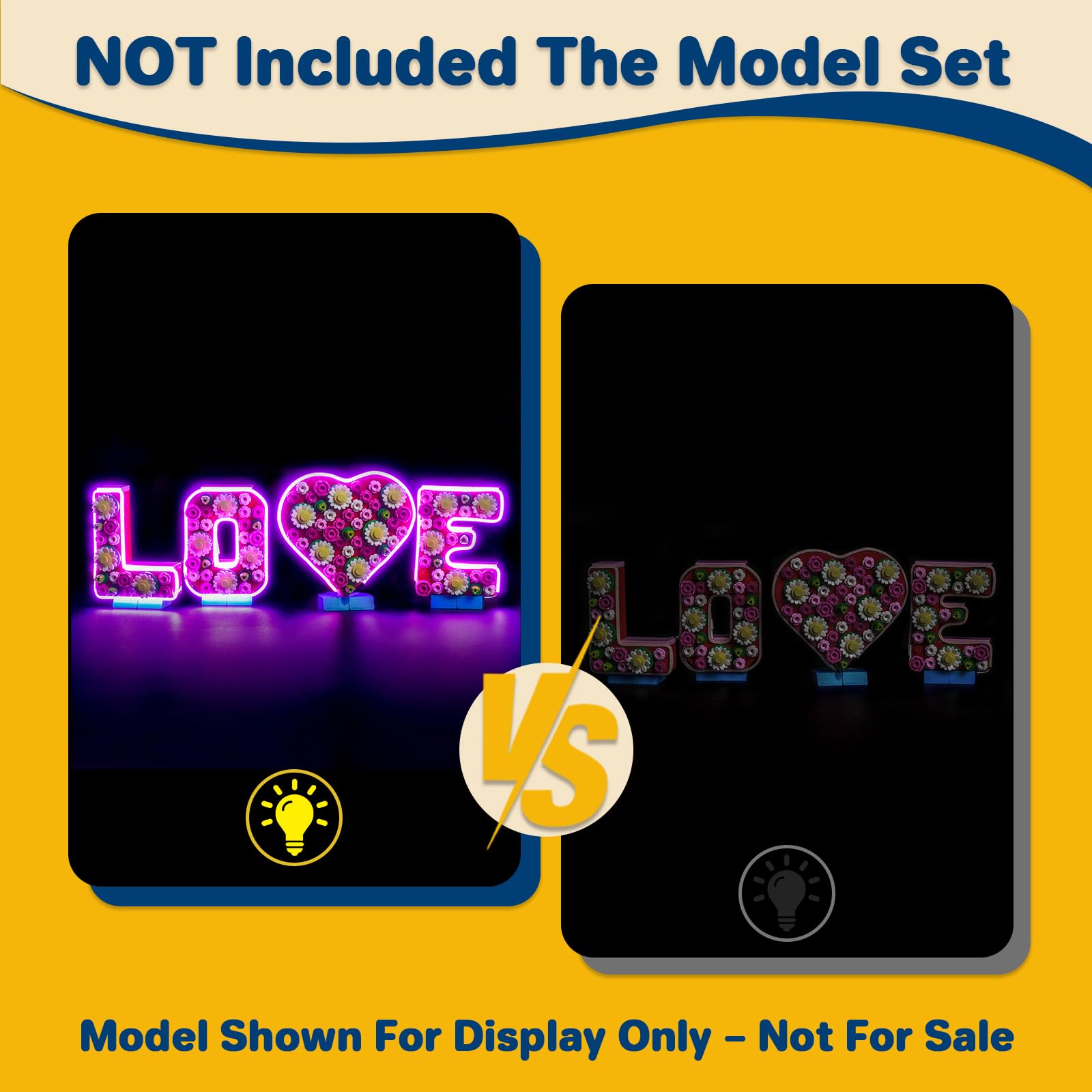 LocoLee Led Light Set Compatible with Lego 40867 Love Letters Led Decoration Lighting Kit Compatible with Lego 40867 Building Blocks Model,Only Lights Set,No Model - Image 4