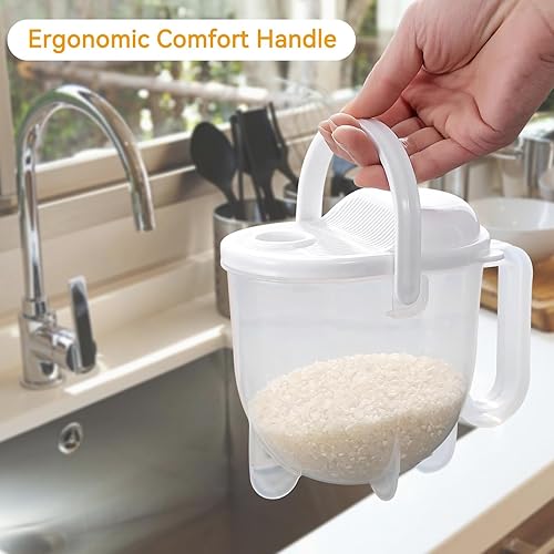 Miniatura 6 de Lavadora de arroz, colador limpiador de arroz, colador de arroz con mango para cocina