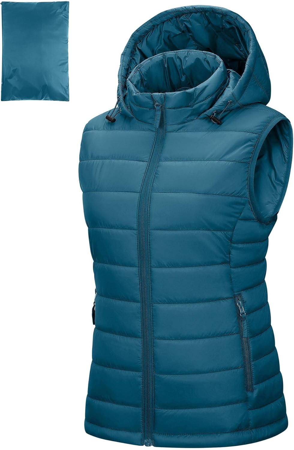 Outdoor Ventures Gewatteerd vest voor dames, opvouwbaar overgangsvesten, gevoerd hybride sportvest, warm, bodywarmer, fietsvest met opstaande kraag, voor wandelen, kamperen, lila, XXL