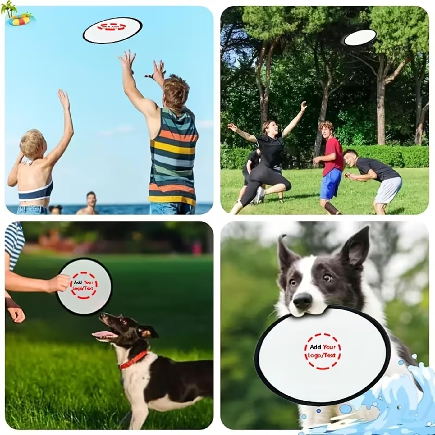 Disco volante pieghevole personalizzato | Frisbee personalizzato con logo o foto | Disco portatile tascabile | Bomboniera | Dischi per feste sfusi (100 pezzi)