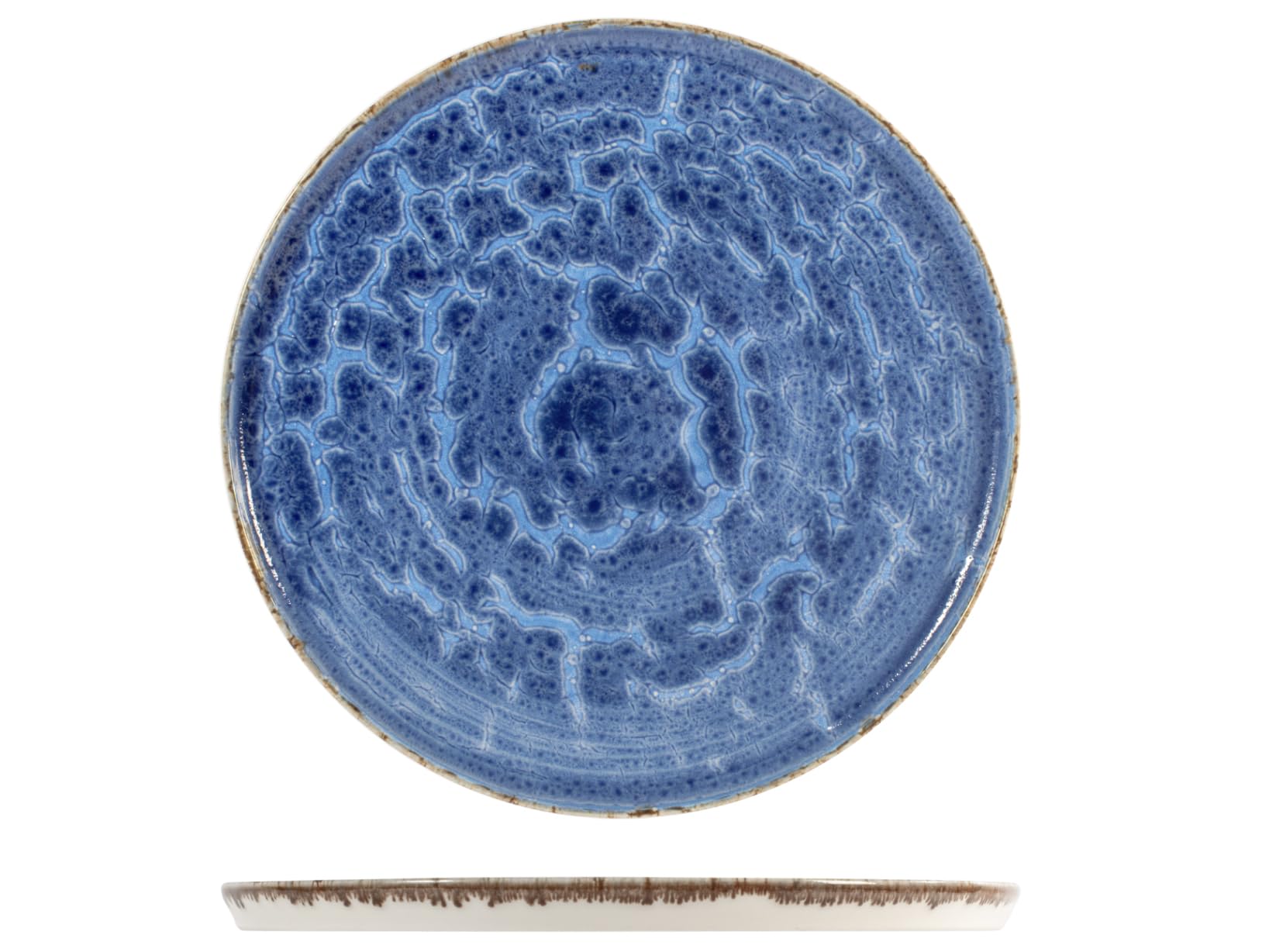 H&H Cobalto Set of 6 Round Plates, Porcelain, 28 cm