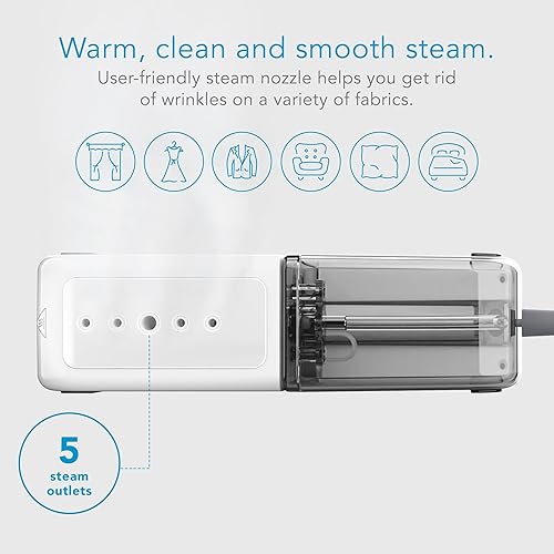 Miniatura 6 de Steamfast NOMAD - Vaporizador portátil de viaje para ropa, vaporizador de mano para ropa con calentamiento de 30 segundos, tiempo de vapor de 11