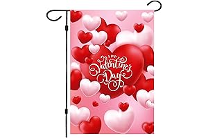 Valentine’s Day Garden Flag | 12 x 18 Inch Heart Red and...