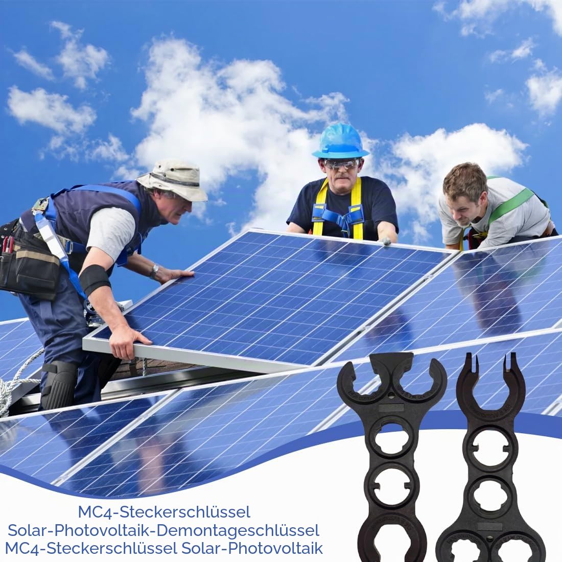 NHQZ 2 Stück Solar Schraubenschlüssel,MC4 Werkzeug für Solarpanel-Kabel PV-Systemdraht und Steckverbinder,Schnelles Stecker und Buchsentrennwerkzeug