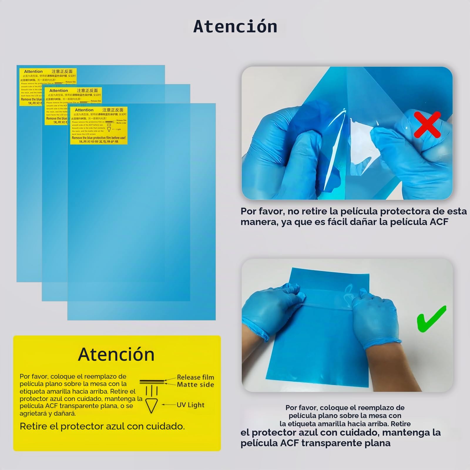 UniTak3D Photon Mono M7 Max ACF 13.6 Inch 3Pcs Fast FEP Film para Impresión de Alta Velocidad Apto Compatible with ANYCUBIC Photon Mono M7 MAX Impresora 3D de Resina-390x263(mm)