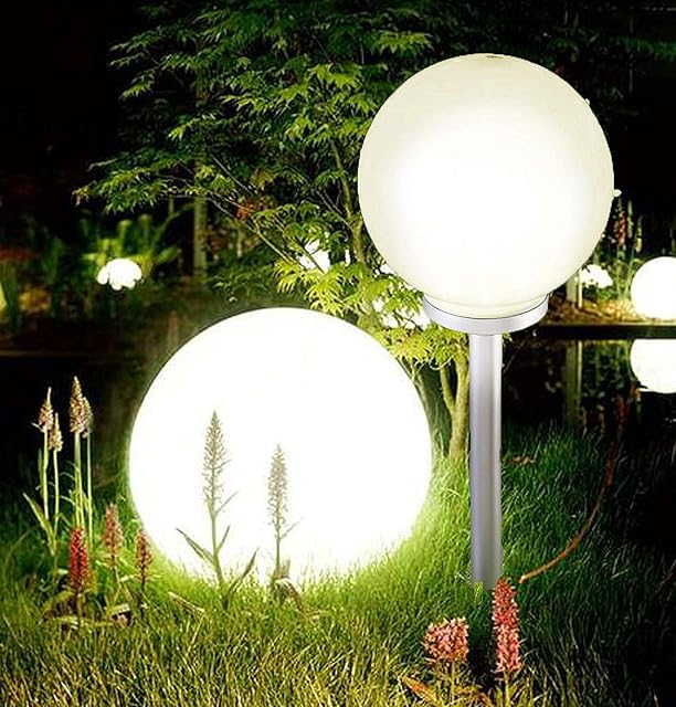 Jumbo Giant LED Solar Garden Mood Ball Sphere Globe Stake Light White (20cm Diameter)