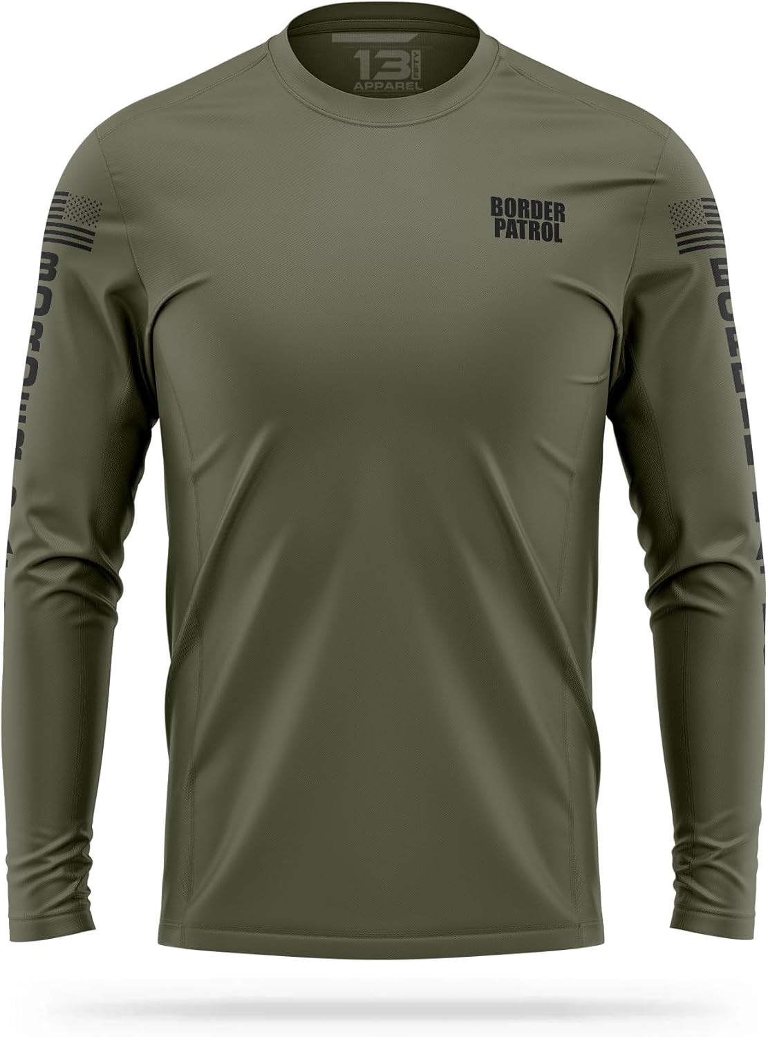 Border Patrol Utility Long Sleeve - USA Patriotic Shirt - Durable Breathable Moisture Wicking Law Enforcement