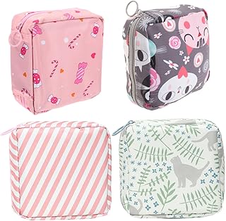 Cabilock 4pcs Sanitary Napkin Storage Bag Pouch Holder Travel Wallet Women’s Suits Pad Bag Reusable Menstrual Pads Period Pads Girls Nursing Mat Pouch Period Pouches Outdoor Period Bag Miss