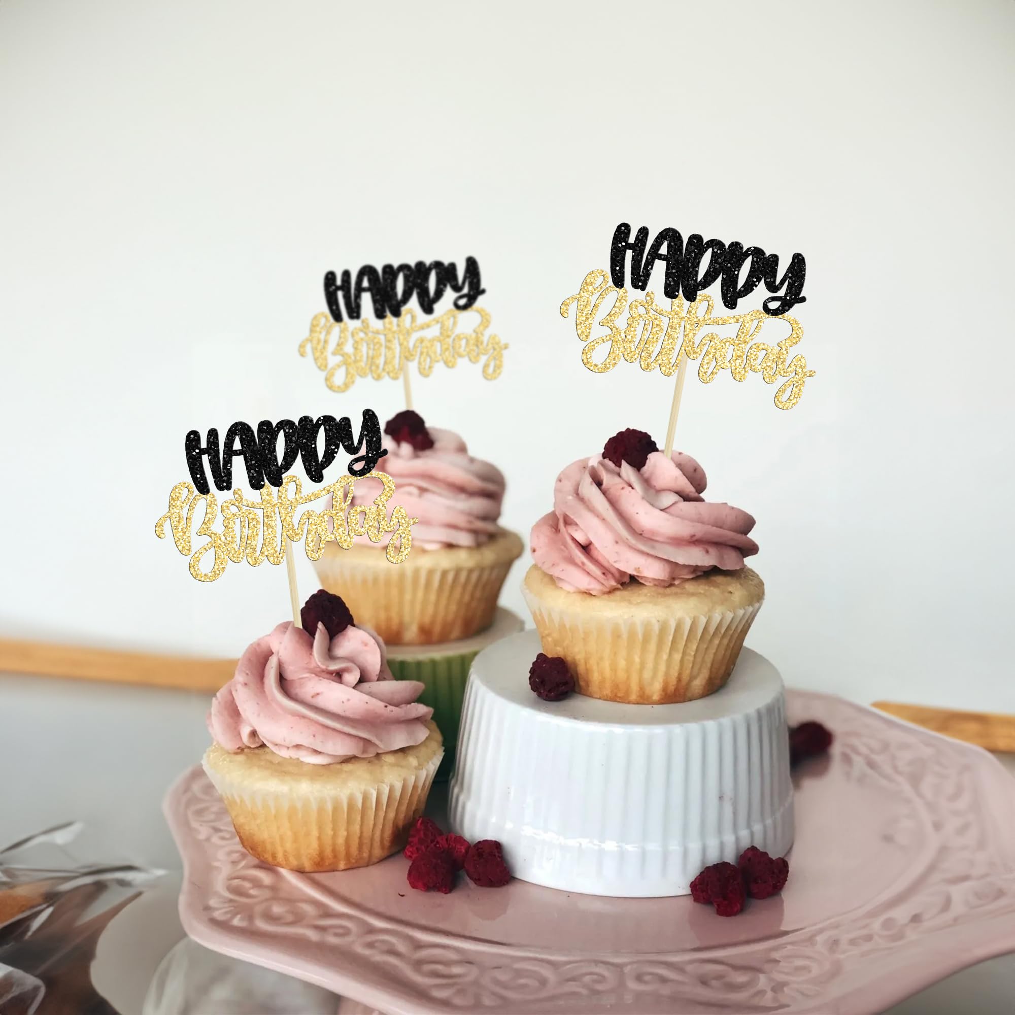 Gyufise 24Pcs Happy Birthday Cupcake Toppers ITL1 Gold Glitter Celebrating Birthday Cake Picks Baby Shower Kids Birthday Party Decoration Suppli Gyufise 24Pcs Happy Birthday Cupcake Toppers ITL1 Gold Glitter Celebrating Birthday Cake Picks Baby Shower Kids Birthday Party Decoration Suppli