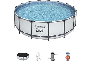 Bestway Steel Pro MAX Round Above Ground Family Swimming Pool