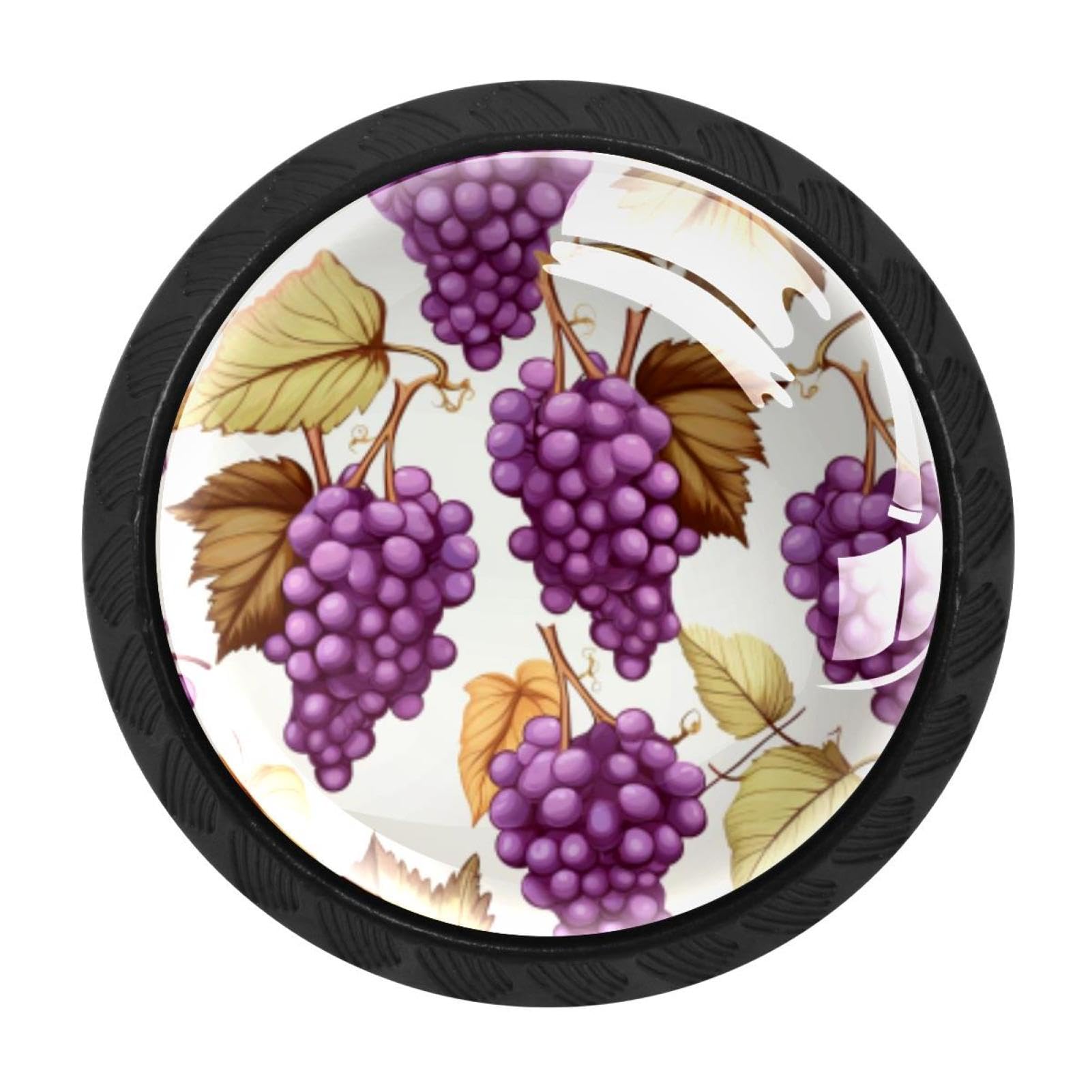 CHENZZZZ 4 Pack Black Thanksgiving Grape Kitchen Handles, Cabinet Pulls Hardware for Cupboard Drawer Knobs Dresser Pulls