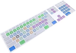 MMDW Ultra Thin Shortcuts Extended Silicone Keyboard Protective Cover Skin for Apple Mac Aluminum Wired Keyboard MB110LL/B (A1243) Numeric Keypad (for Apple Final Cut pro X)