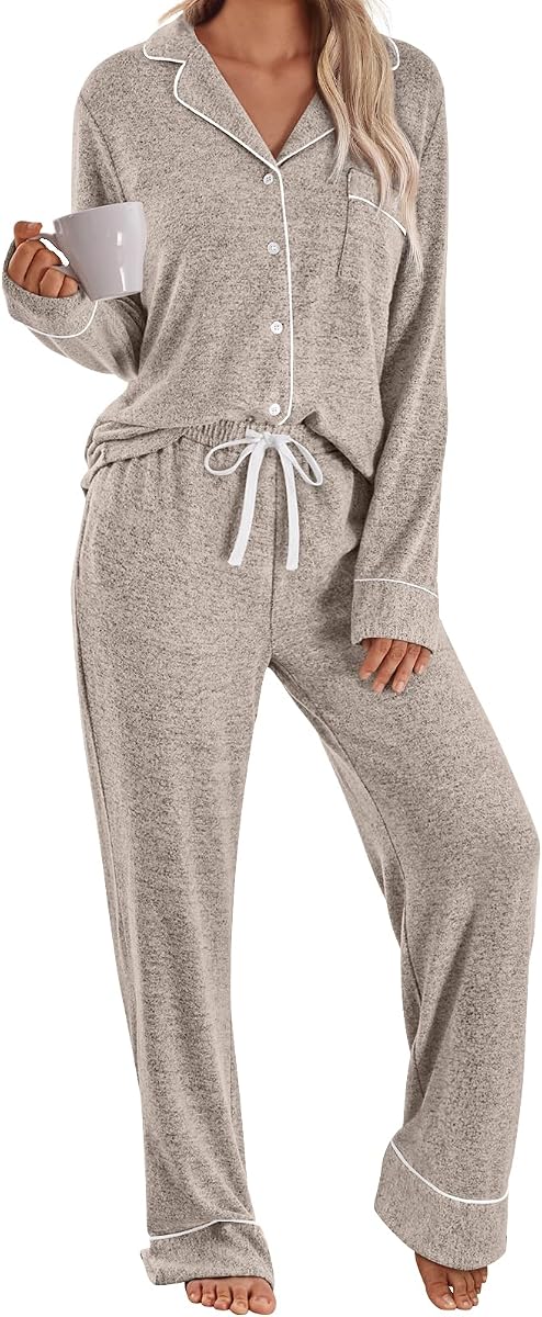 LILLUSORY Women's Long Sleeve Cotton Pajama Sets Lounge Sleepwear 2026 Fall