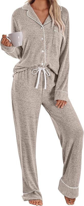 LILLUSORY Women's Long Sleeve Cotton Pajama Sets Lounge Sleepwear 2026 Fall