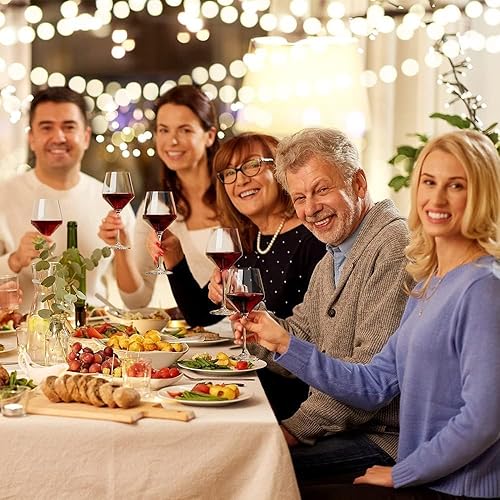 Miniatura 7 de KING CRYSTAL Juego de 4 copas de vino  Estilo italiano  Vidrio transparente de alta calidad  Copas de vino de tallo largo  Para degustación, boda,