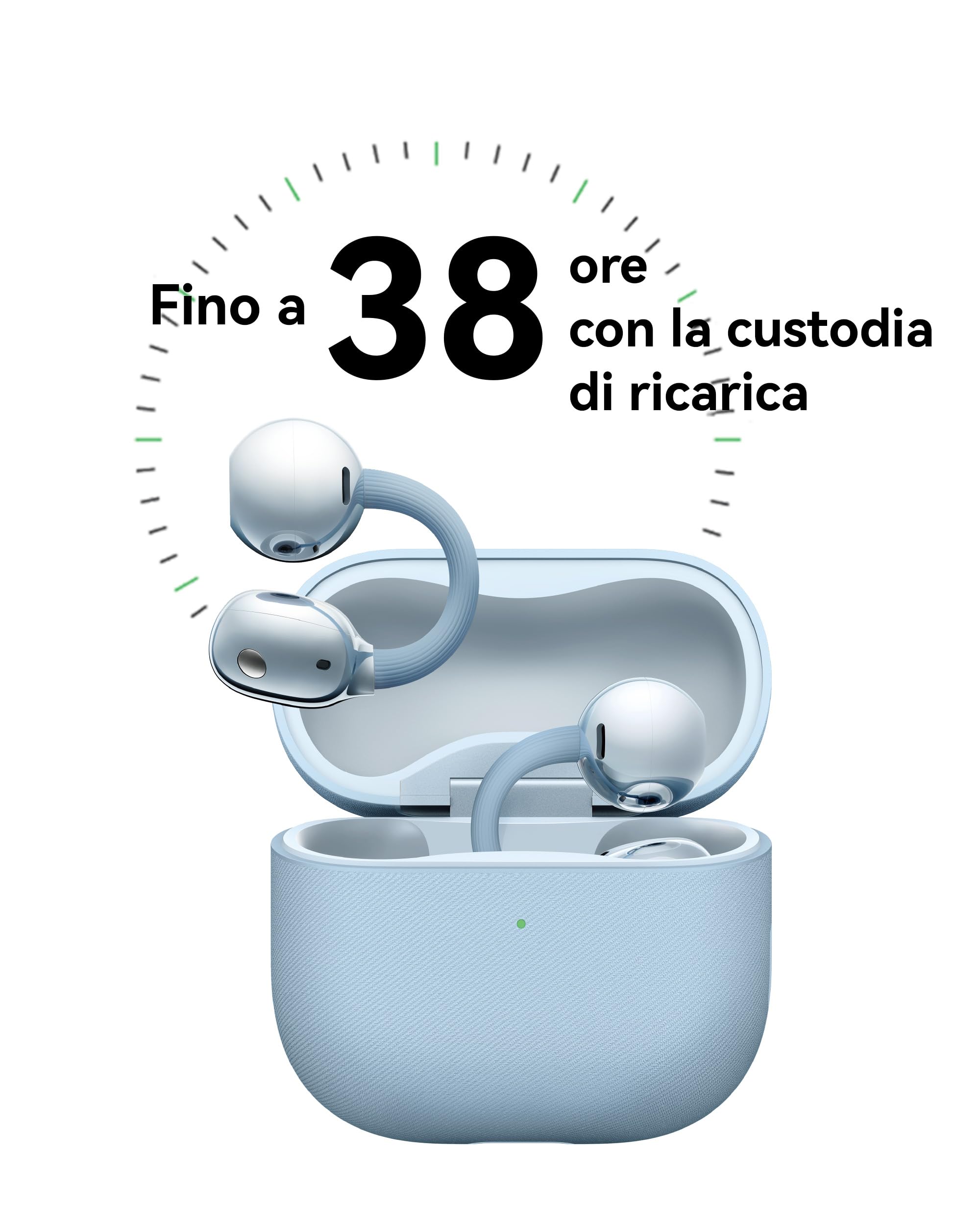 HUAWEI FreeClip 2 Nero, Cuffie Bluetooth Wireless, Design ultra-Leggero, per il massimo del comfort, Ascolto adattivo open-ear, Chiamate Cristalline, Fino a 38 ore, iOS e Android, Garanzia di 30 Mesi
