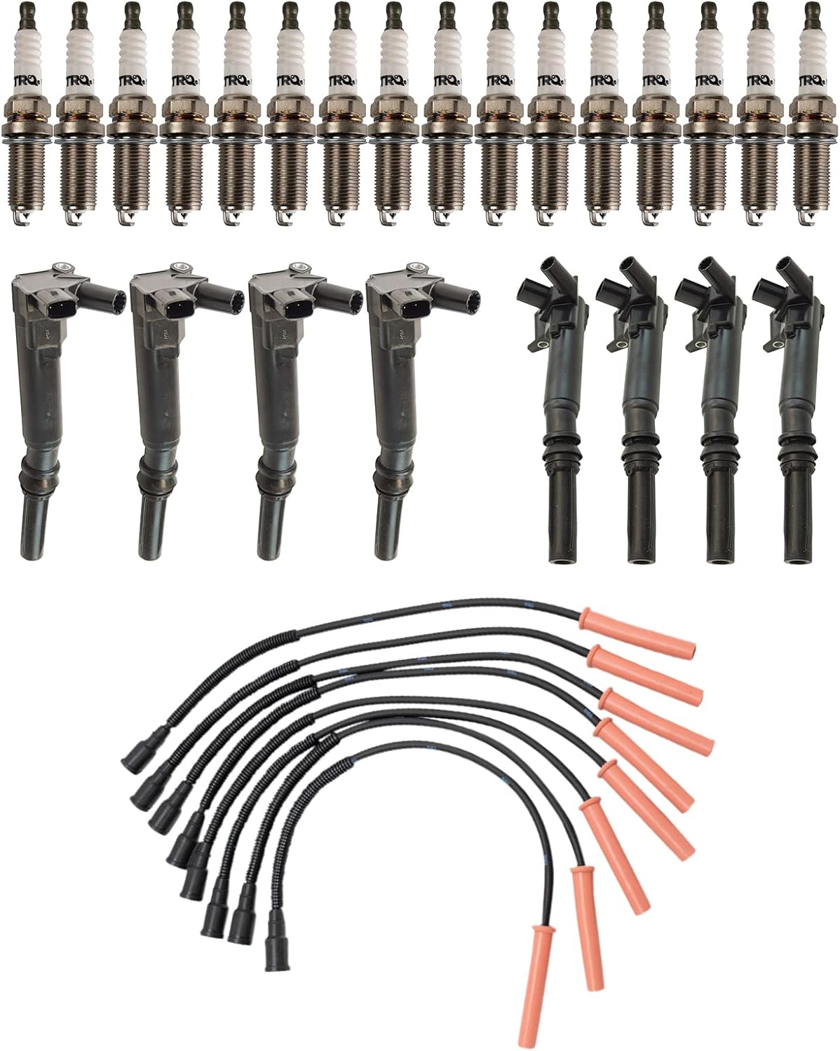 TRQ Ignition Coil and Spark Plug Kit 25 Piece Iridium Spark Plugs Compatible with 2010-2014 Ford F-150 2011-2016 F-250 Super Duty F-350 Super Duty