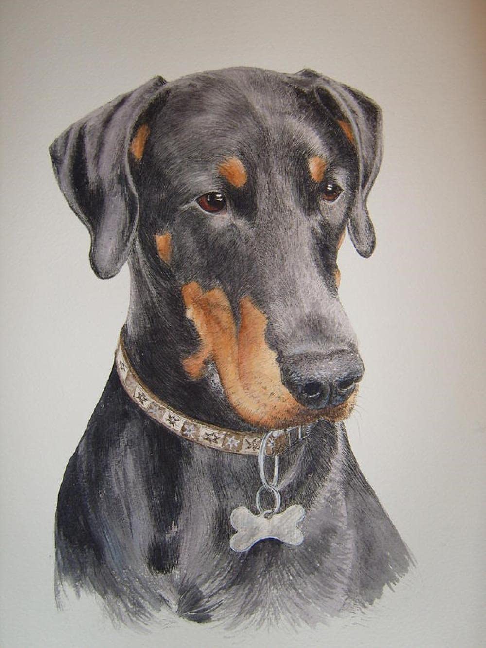 NPRZM Diamond Painting Children's 5D Diamond Painting Kits, Doberman Dog DIY Painting by Numbers Adults Diamond Painting Birthday Gifts 30x40cm