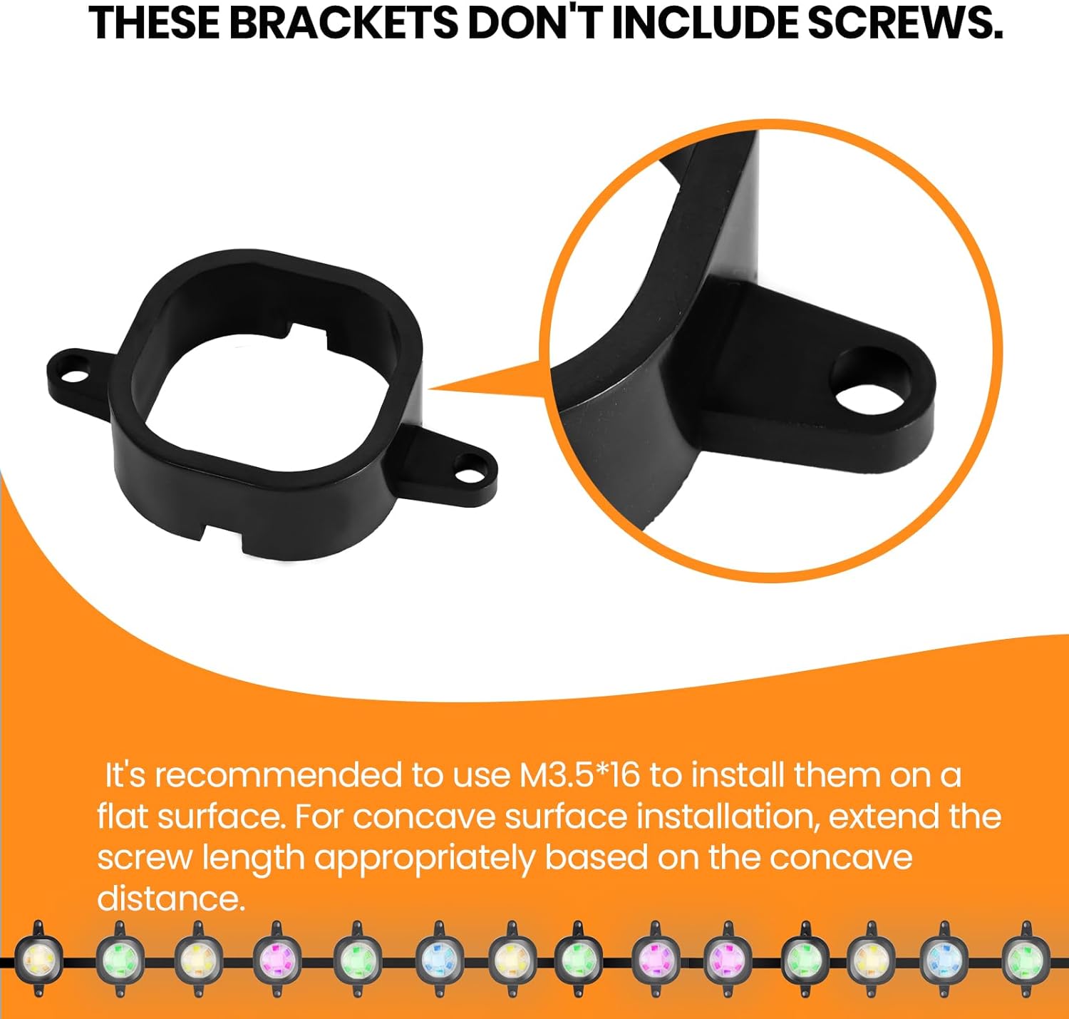 Mounts Clips for Govee Pro Permanent Outdoor LED Lights H706, Bracket Holder for Govee Pro Version Outdoor LED Light (Black, 40