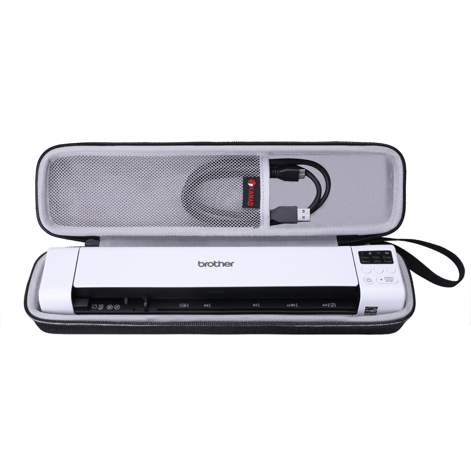 XANAD Hard Case for Brother DS-640 / DS-940DW/DS-740D / DS-720D/Doxie Go SE Duplex Compact Mobile Document Scanner(Light Gray)