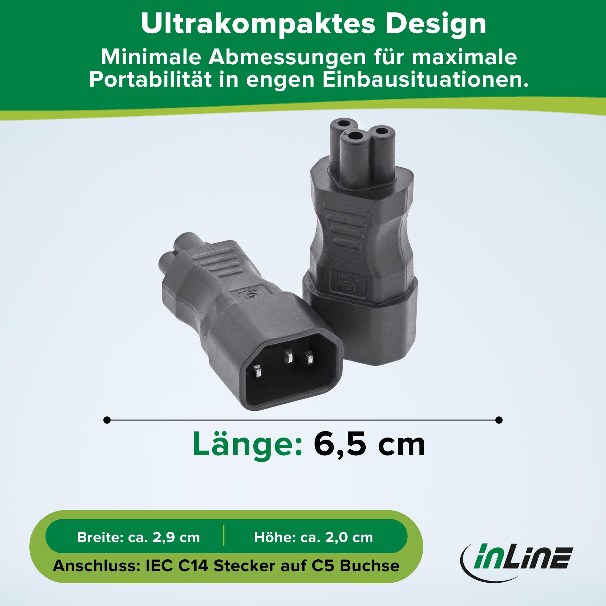 Inline 16723B Adapter Sieciowy, Czarny