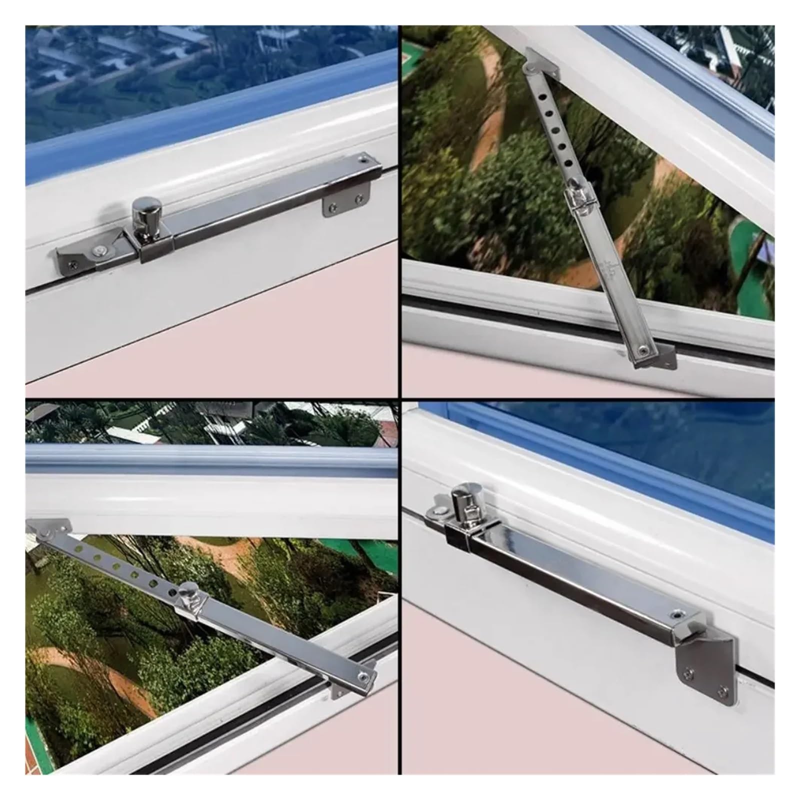 Limitador Apertura Ventanas 2PC Telescopic Windproof Brace Stopper Stainless Steel Window Support Children Safety Lock Angle Controller Limiter(Style 2)