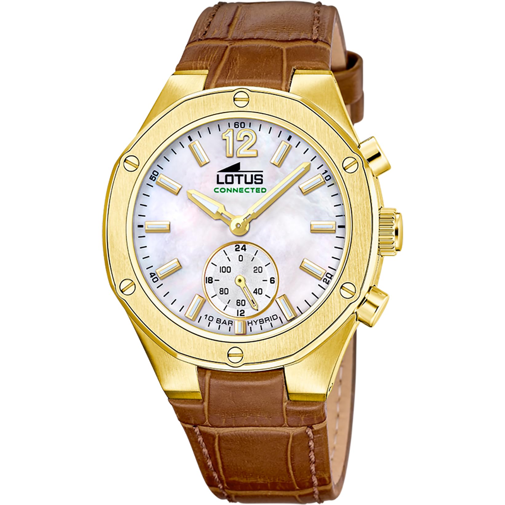 Lotus Ladies Steel Hybrid Smartwatch with Leather Strap 18973/1