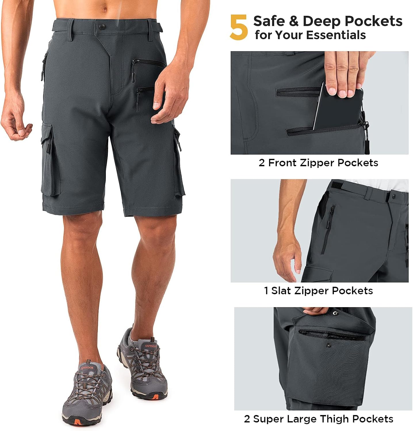Wespornow Men's-Hiking-Shorts Tactical Shorts Lightweight-Quick-Dry-Outdoor-Cargo-Casual-Shorts for Hiking Cycling - Image 2