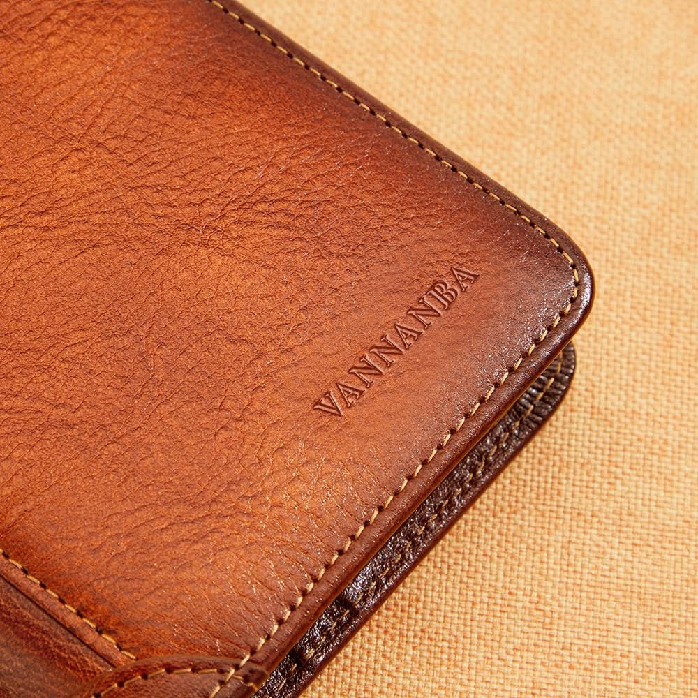 VANNANBA Trifold Wallet for Men RFID Blocking Leather Wallets,Large Capacity Wallet with Gift Box(Coffee) - Image 7
