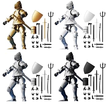 4-Piece Toy Knights Figures, Anime Action Figures, Medieval Knight Figures Action Figures Knight, Dummy 13 Medieval Knight Action Figure Set, Carefully Designed with Attention to Detail to Ensure