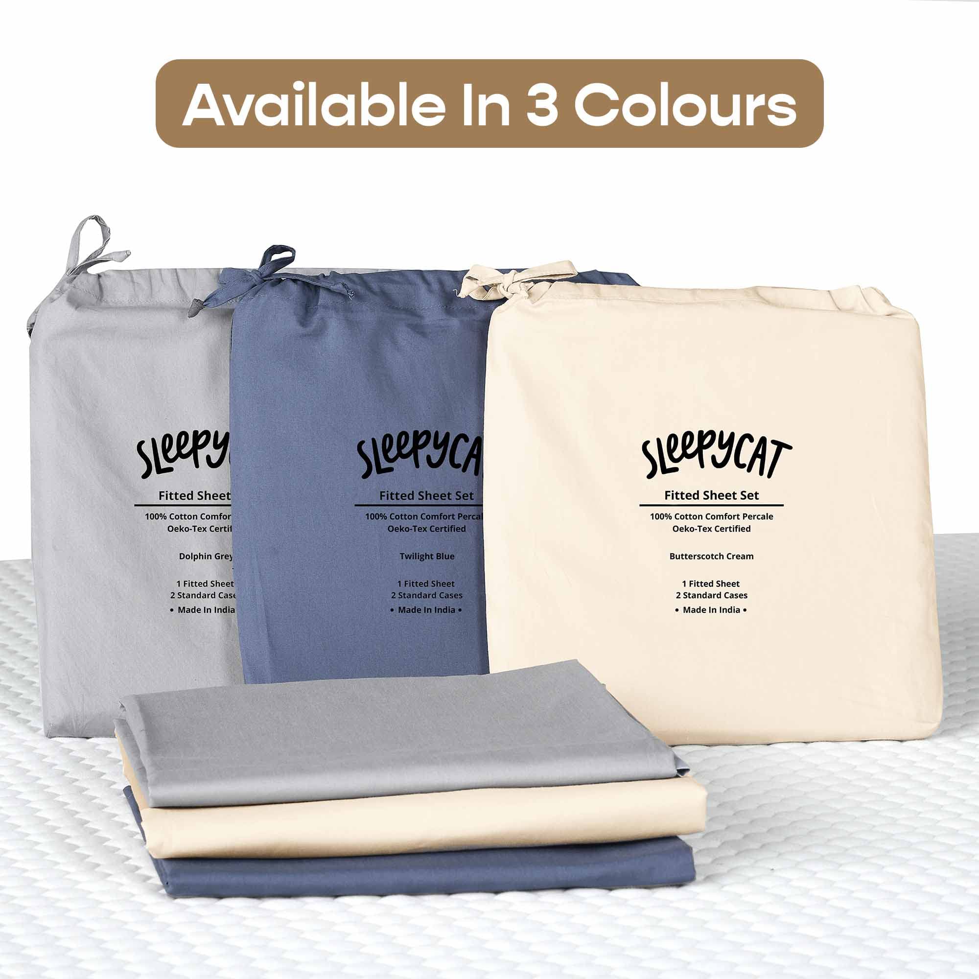 SleepyCat Cotton Bedsheet Set - Queen Size -2 SleepyCat Cotton Bedsheet Set - Queen Size -2
