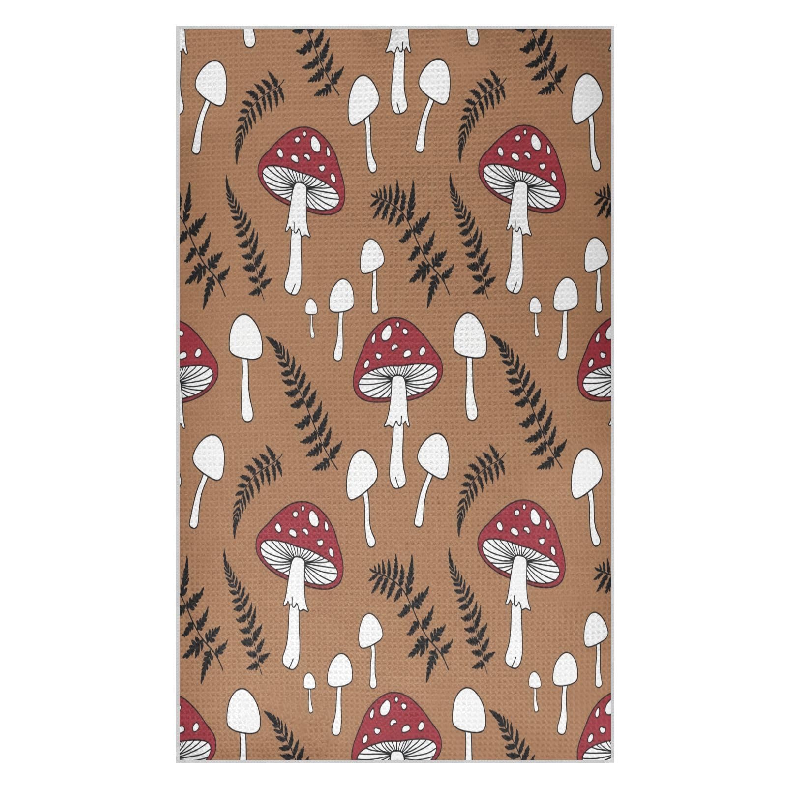 BURSTDDY Mushroom Kitchen Towels,Absorbent Dish Towels 2 Pack
