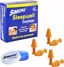 Simon's Sleepwell - Silicone soft, reusable and washable Earplugs for sleep, meditation blocks noise and surround sound, Reusable Earbuds used by Adult and Kids – Pack of 3 Pairs
