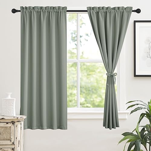 Miniatura 166 de RYB Home 2 paneles de cortinas de privacidad para puerta francesa, cortinas de oscurecimiento de habitación y cortinas con aislamiento térmico