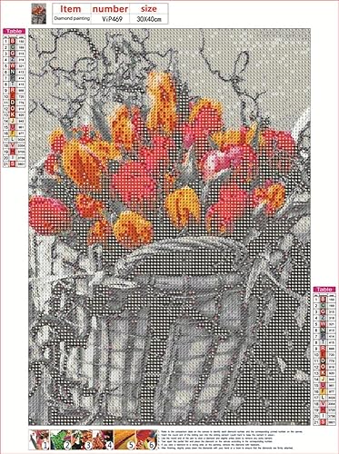 Miniatura 3 de MMAHD Kits de pintura de diamantes 5D para adultos, pintura de bordado de flores con diamantes de imitación pegados, pintura de punto de cruz,