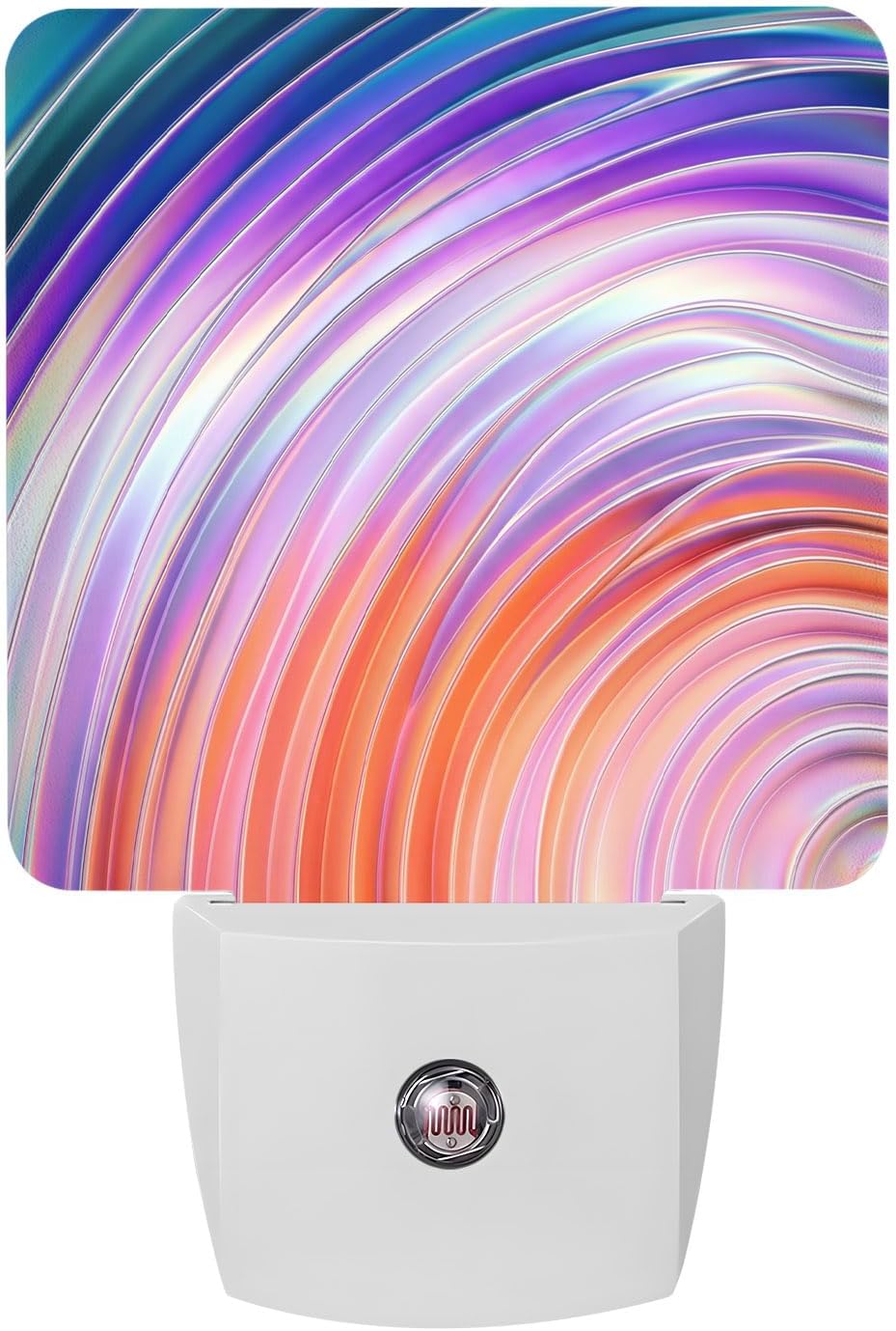 Plug in Night Light Color Ripples Wall Light with LED, Abstract Modern Pink Orange Purple Gradient Bright Decor Square Night Lights for Bathroom, Bedroom, Babyroom, Corridor, Living Room