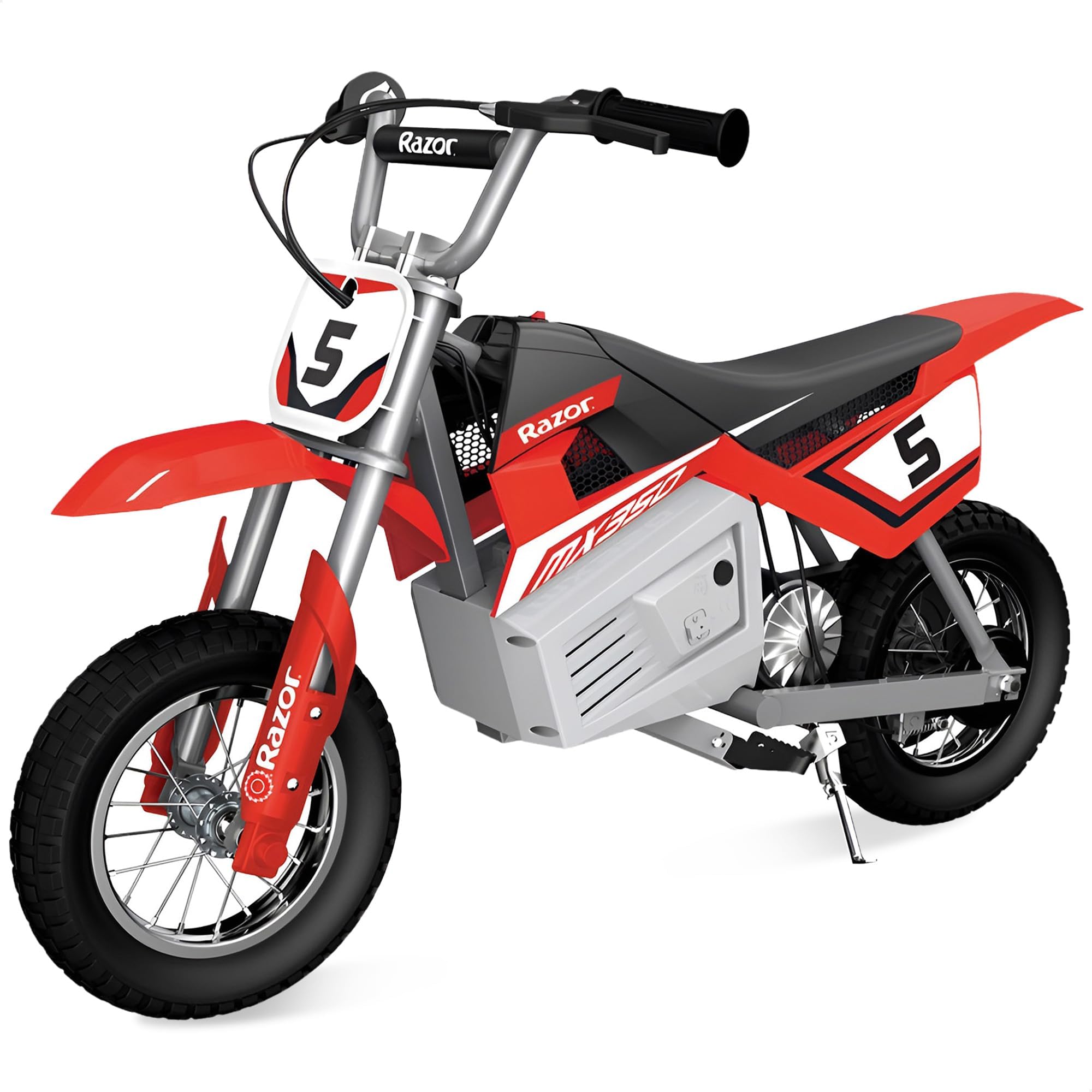 Razor MX350 Dirt Rocket Electric Bike for Kids Ages 8+, 140 lb Max Weight, Red – 24V Battery, Up to 14 Mph, 30-Min Ride Time on High Speed, Twist-Grip Throttle, Spoked Wheels w/ 12” Pneumatic Tires