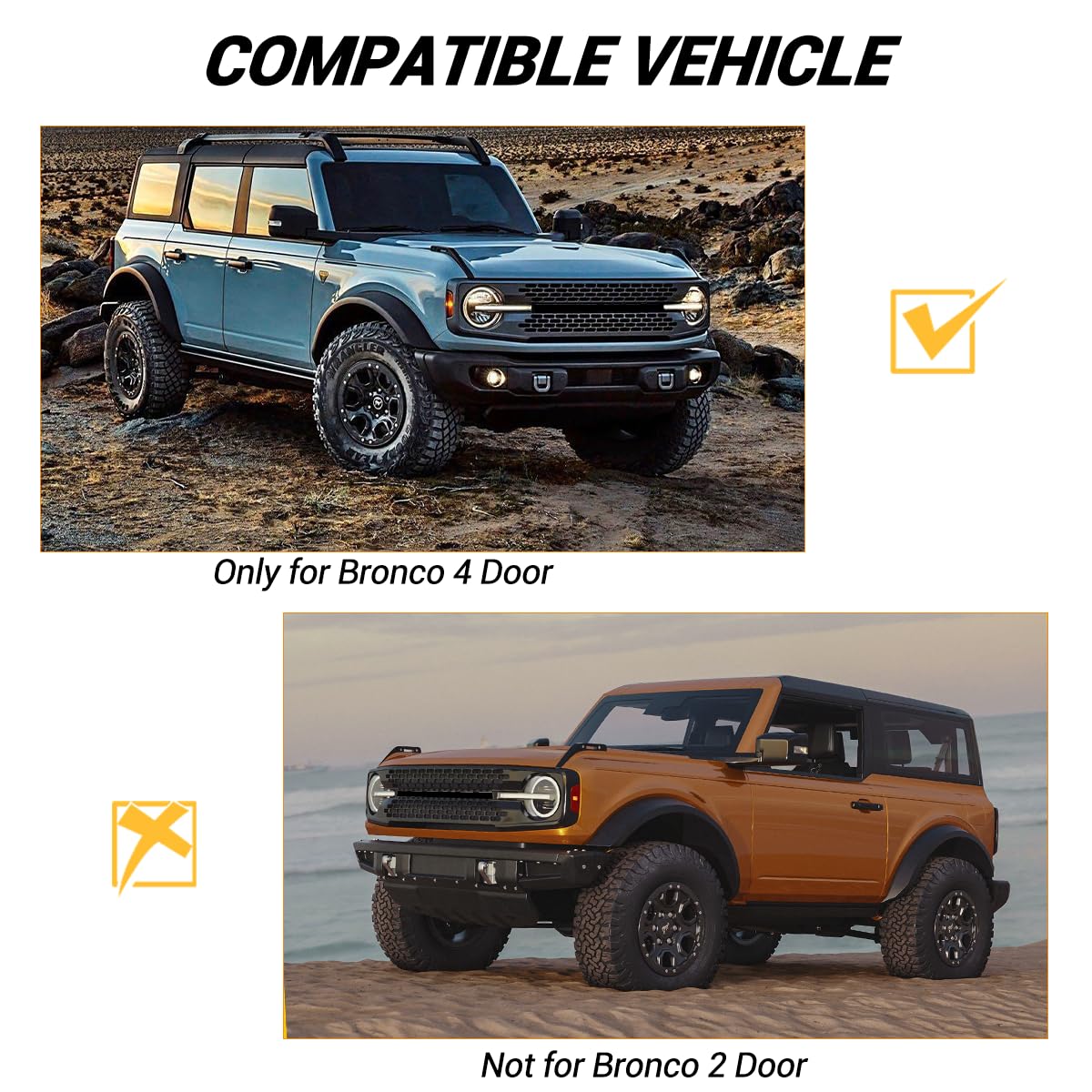 Ford ブロンコ 21-24年 ロックレール サイドステップ｜カスタムに最適！ Side Step Running Board Nerf Bar Rock Rails Fit 2021-2024