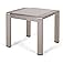 Great Deal Furniture Outdoor - Aluminum Side Table with Glass Top, Matte Gray and Silver Finish