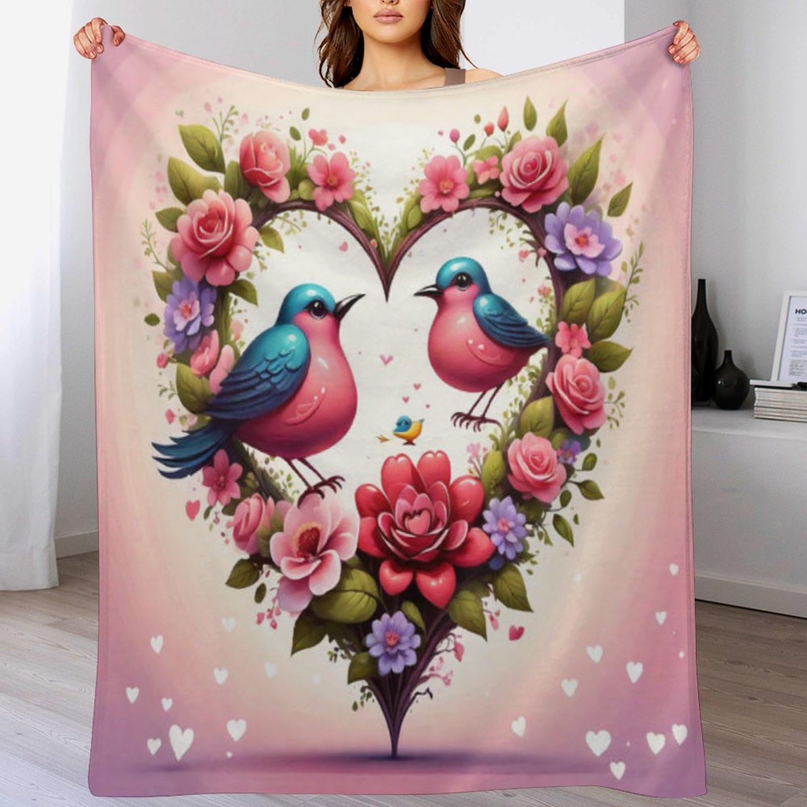 Manta de pájaro bonita manta suave para las cuatro estaciones de salón y cama