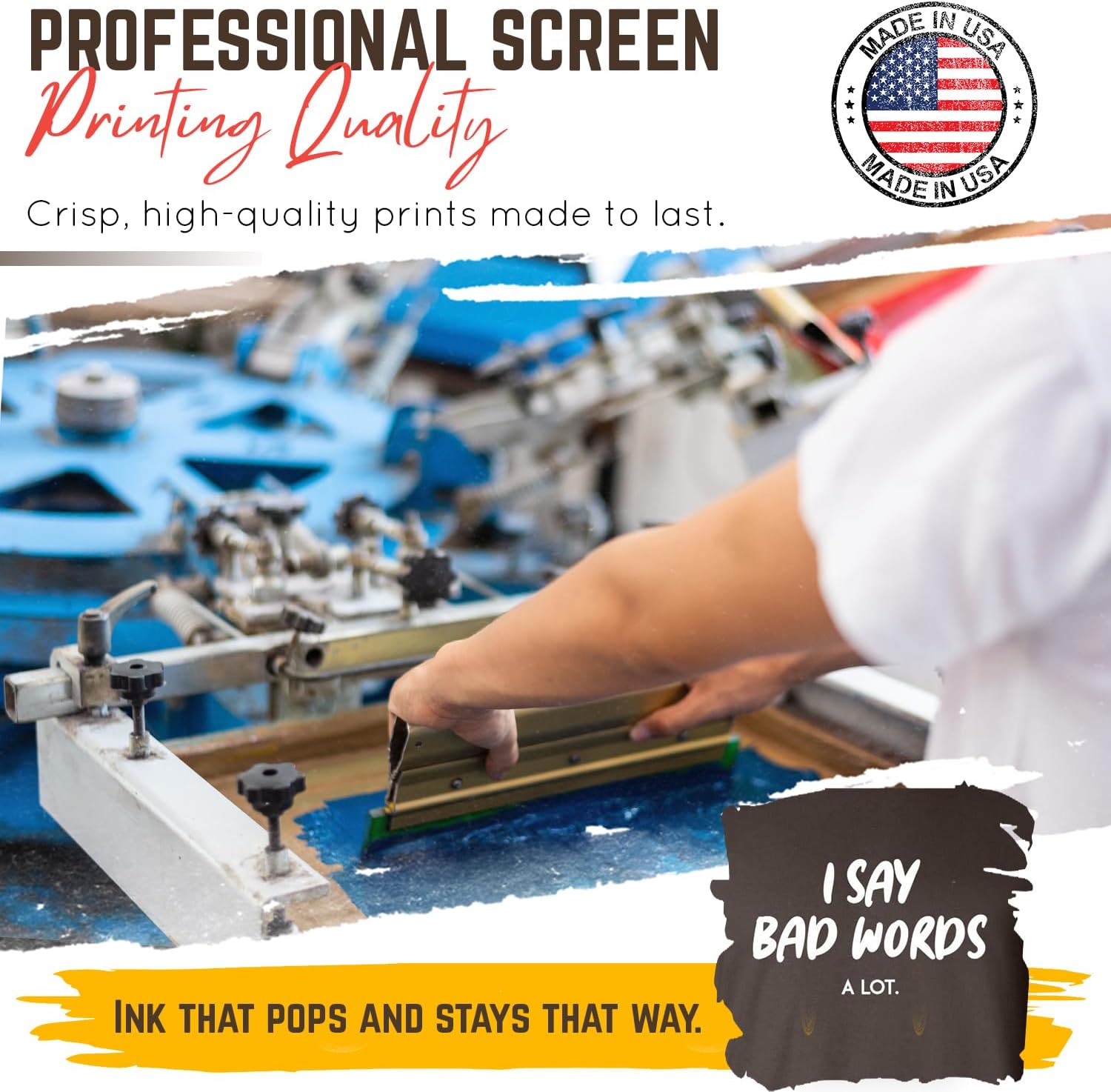 I Say Bad Words A Lot Hilarious Sarcastic T Shirt | Mens Graphic Tshirt Funny | Delivers Bold Humor Graphic T Shirts for Men - Image 5