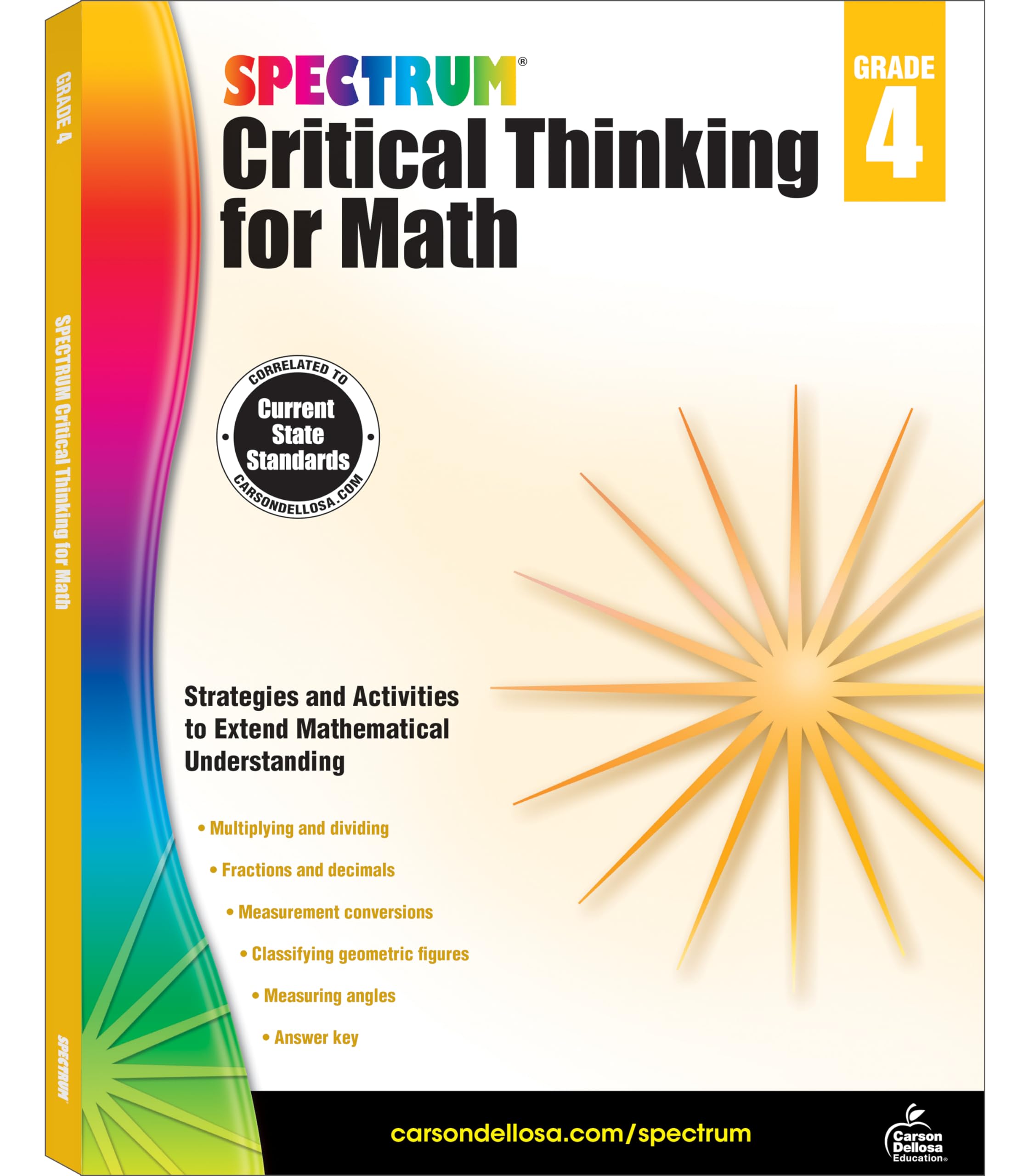 Spectrum Grade 4 Critical Thinking for Math Workbook, Multiplication, Division, Fractions, Decimals, Geometry, and More Mathematics, Classroom or Homeschool Curriculum (Volume 46)