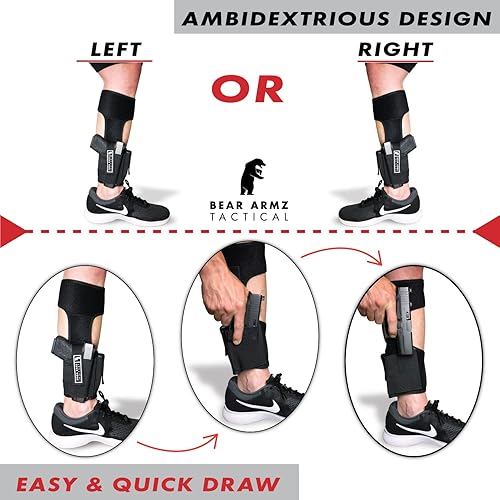 Miniatura 5 de Ankle Holster for Concealed Carry American Company Comfortable & Secure Compatible with Glock 43, 42, 30, 27, 26 S&W M&P Shield 9mm, Bodyguard