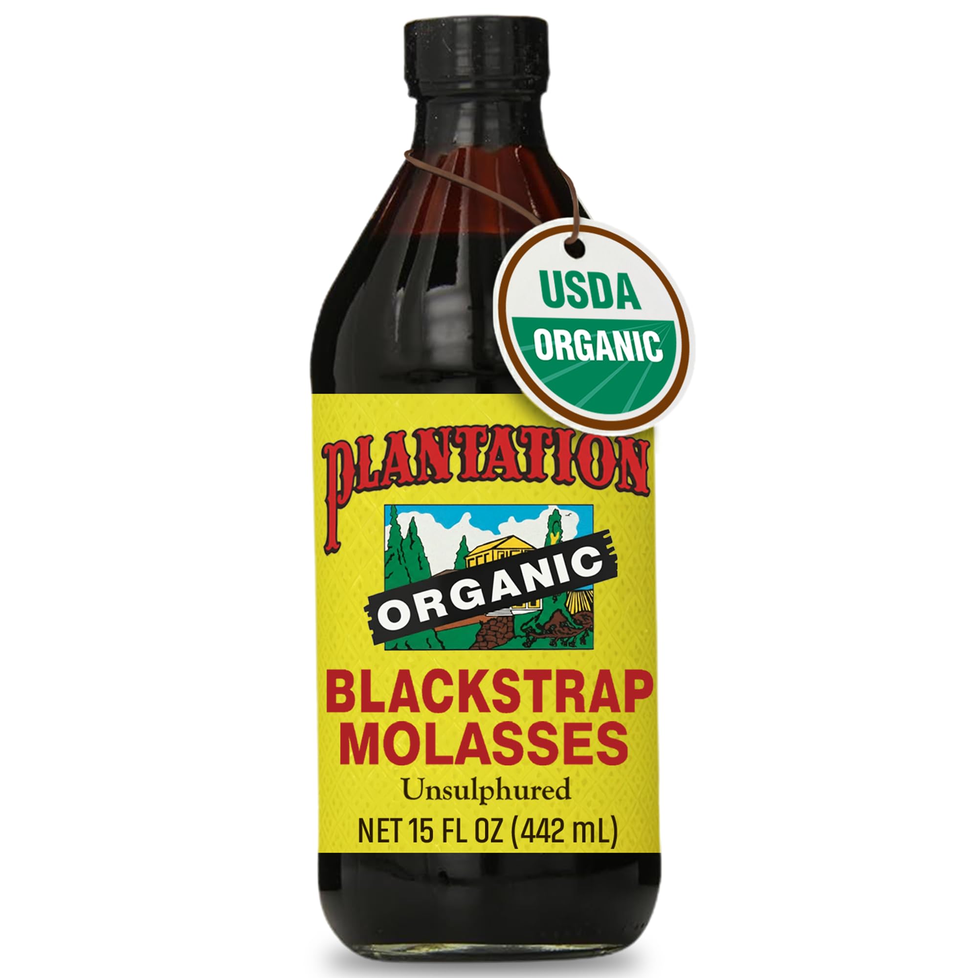 Molasses, Blackstrap, Unsulfured, Organic, 15 oz. by Plantation Molasses