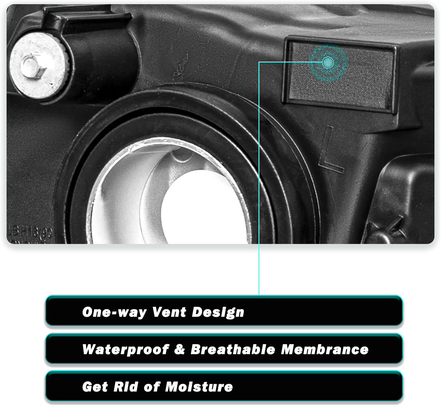 Headlight Assembly Set Fit for 2009-2012 Dodge Ram 1500/2010-2012 Dodge Ram 2500 3500 Pickup OE Replacement Headlamp Black Lens Clear Reflector (Fit for Dual Beam Model)